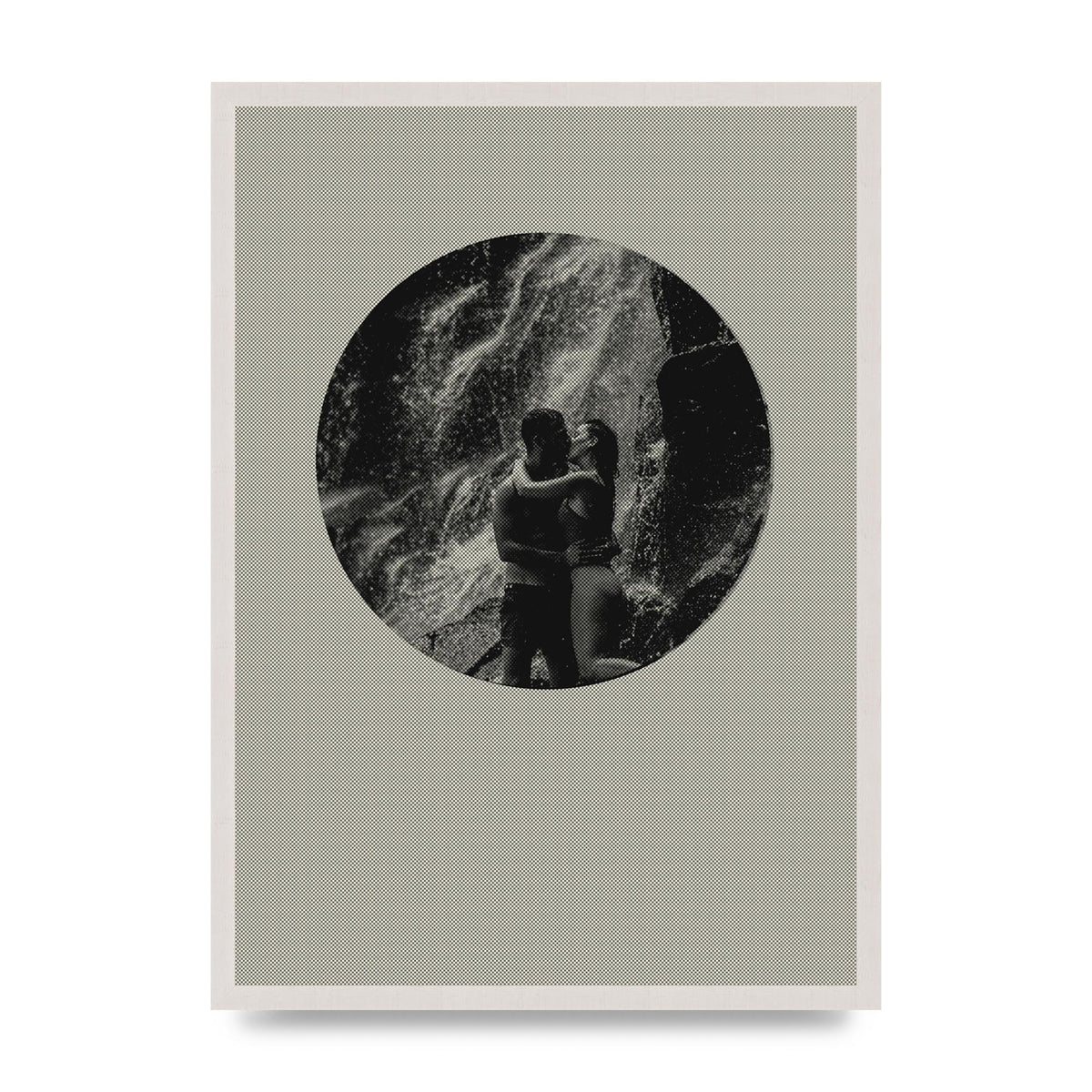 Halftone Kiss Five Printed Poster - A2 framed