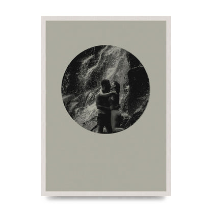 Halftone Kiss Five Printed Poster - A2 framed