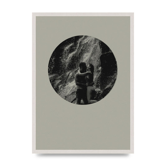Halftone Kiss Five Printed Poster - A2 framed