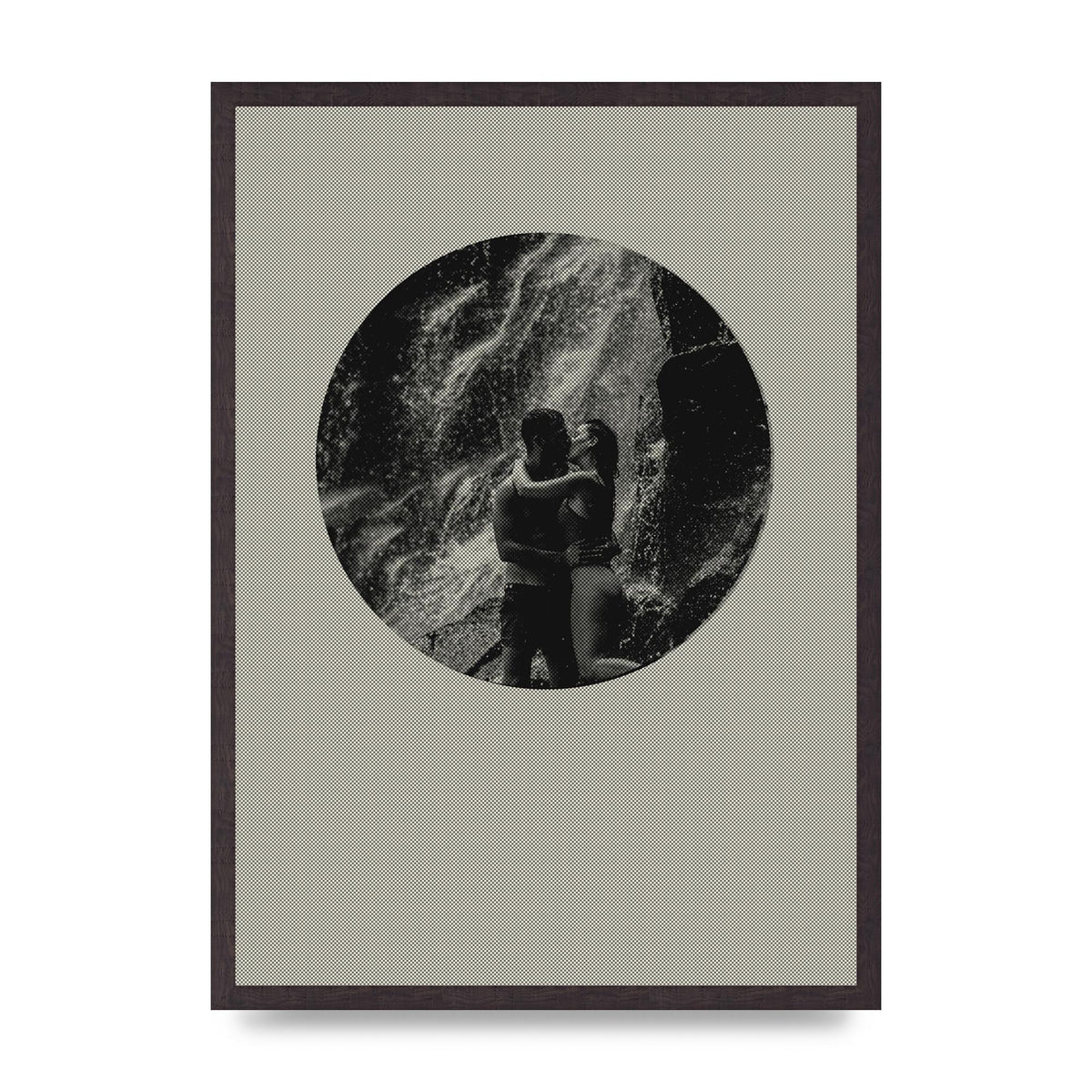 Halftone Kiss Five Printed Poster - A2 framed