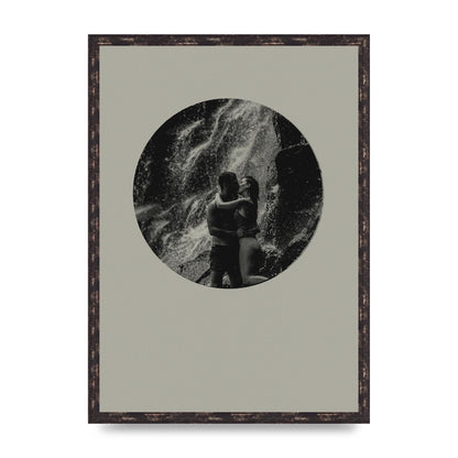 Halftone Kiss Five Printed Poster - A2 framed