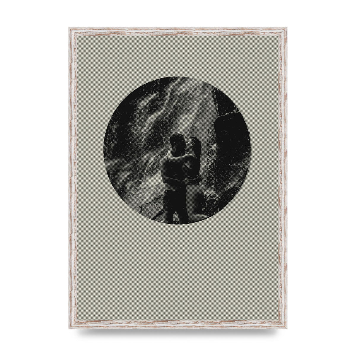 Halftone Kiss Five Printed Poster - A2 framed