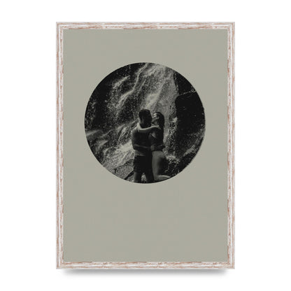 Halftone Kiss Five Printed Poster - A2 framed