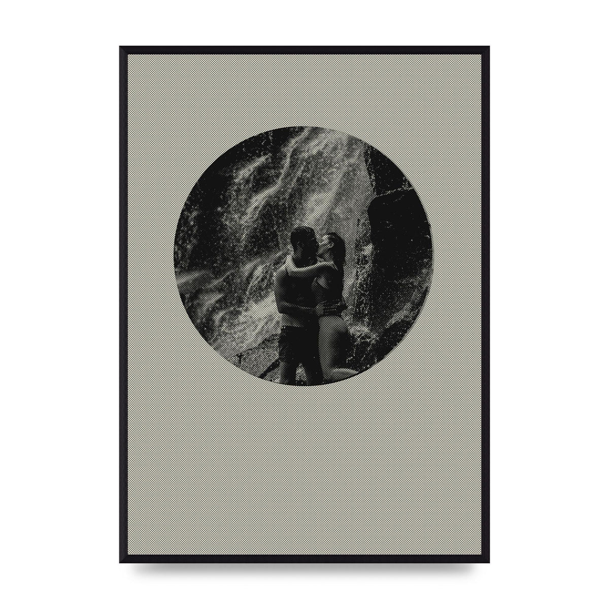 Halftone Kiss Five Printed Poster - A2 framed
