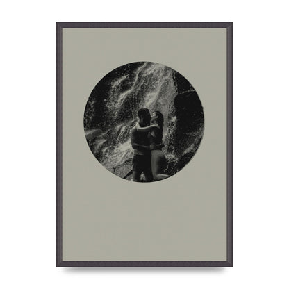 Halftone Kiss Five Printed Poster - A2 framed