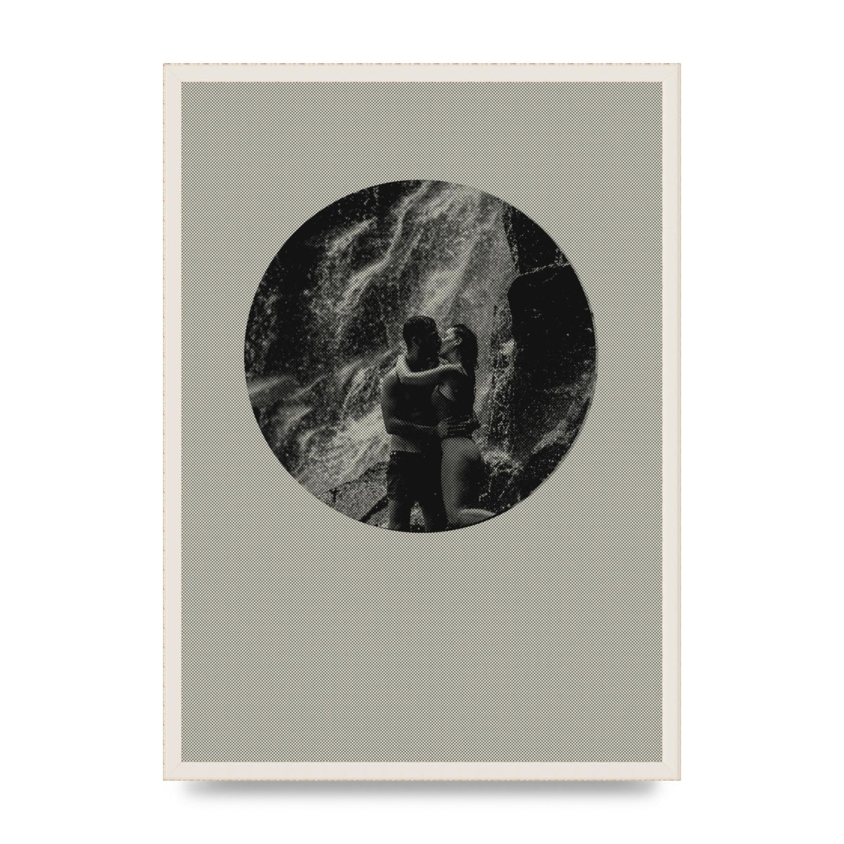 Halftone Kiss Five Printed Poster - A2 framed