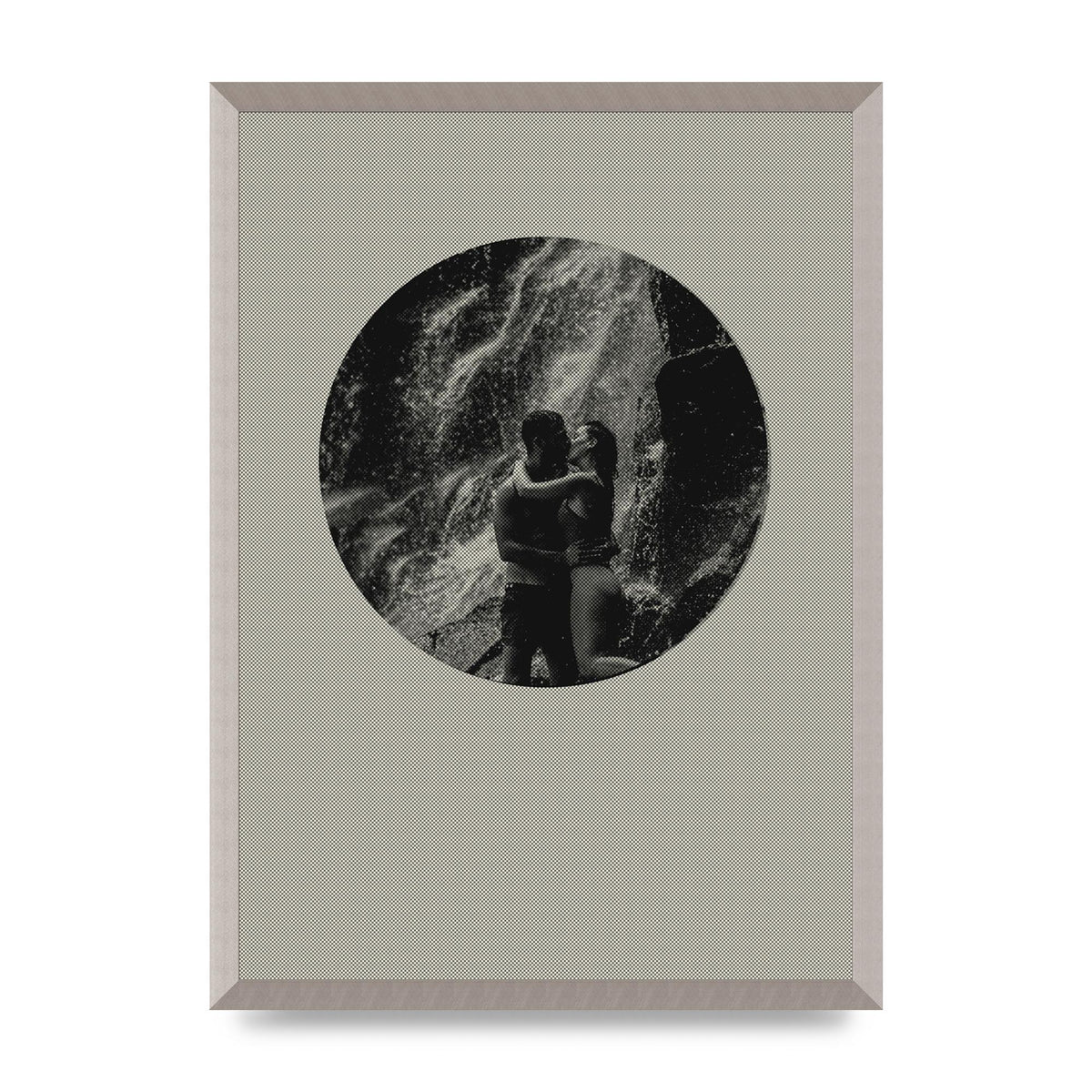 Halftone Kiss Five Printed Poster - A2 framed