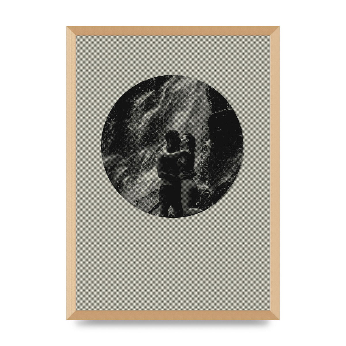 Halftone Kiss Five Printed Poster - A2 framed