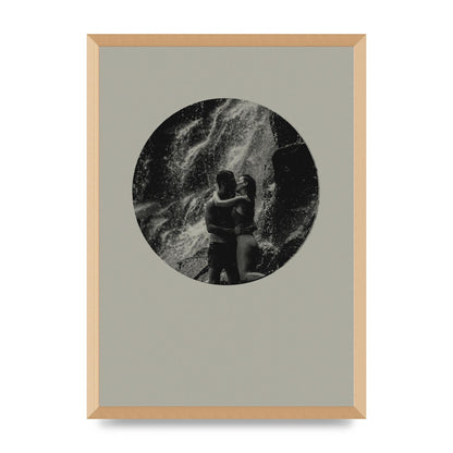 Halftone Kiss Five Printed Poster - A2 framed