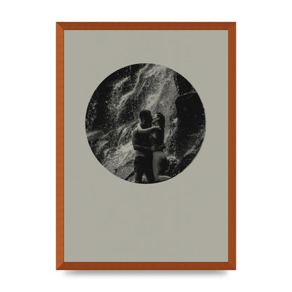 Halftone Kiss Five Printed Poster - A2 framed
