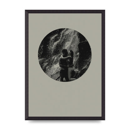 Halftone Kiss Five Printed Poster - A2 framed