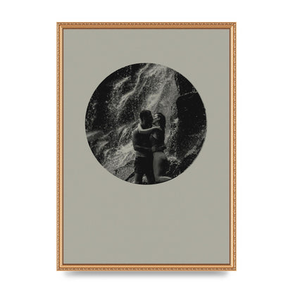 Halftone Kiss Five Printed Poster - A2 framed