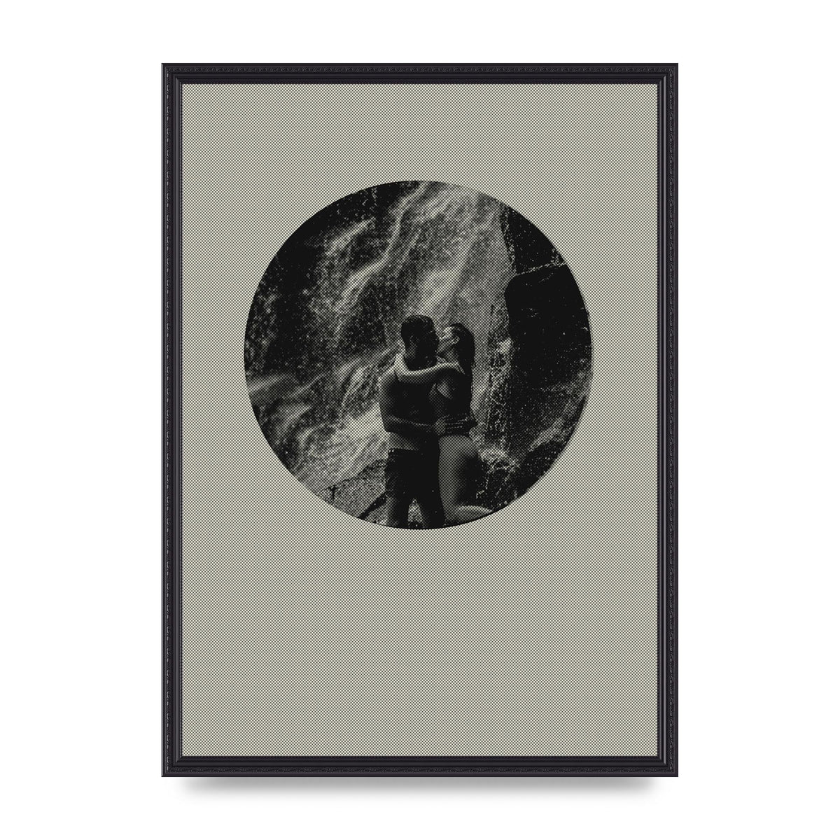 Halftone Kiss Five Printed Poster - A2 framed