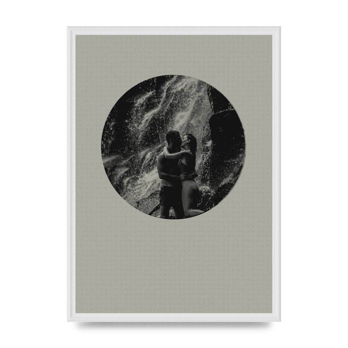 Halftone Kiss Five Printed Poster - A2 framed