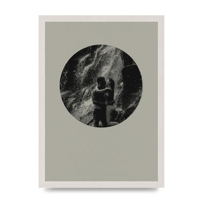 Halftone Kiss Five Printed Poster - A3 framed