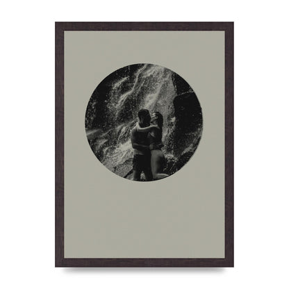 Halftone Kiss Five Printed Poster - A3 framed
