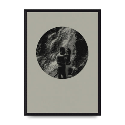 Halftone Kiss Five Printed Poster - A3 framed