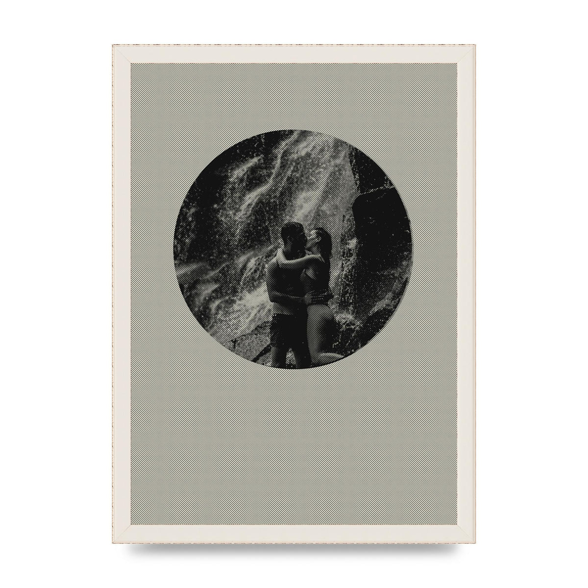 Halftone Kiss Five Printed Poster - A3 framed
