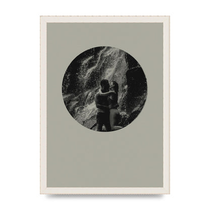 Halftone Kiss Five Printed Poster - A3 framed