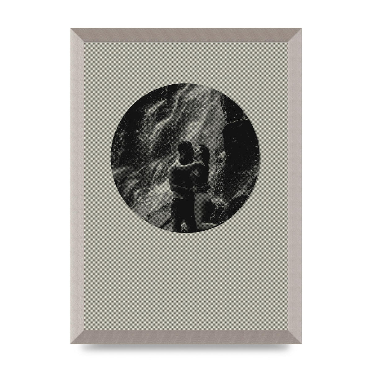 Halftone Kiss Five Printed Poster - A3 framed