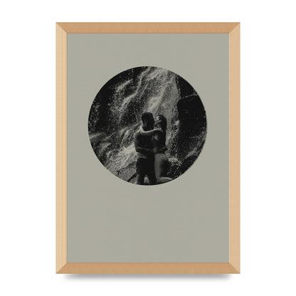 Halftone Kiss Five Printed Poster - A3 framed