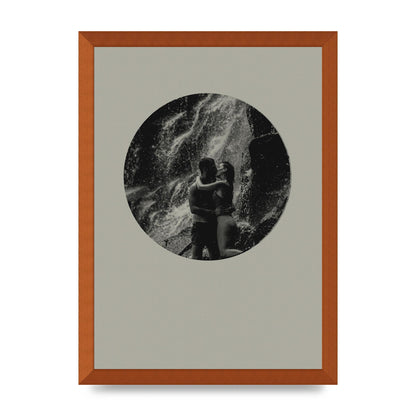 Halftone Kiss Five Printed Poster - A3 framed