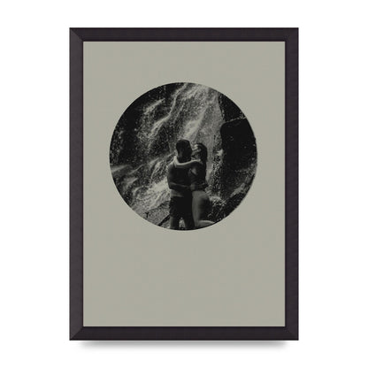 Halftone Kiss Five Printed Poster - A3 framed