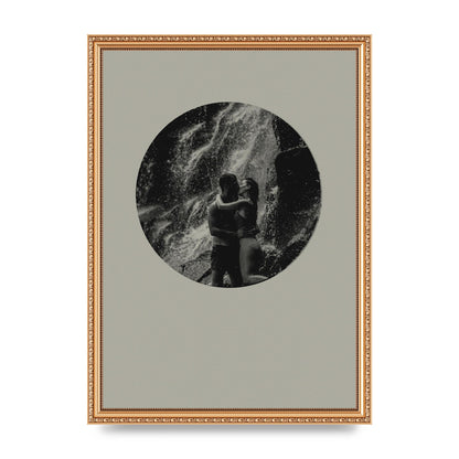 Halftone Kiss Five Printed Poster - A3 framed