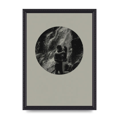 Halftone Kiss Five Printed Poster - A3 framed