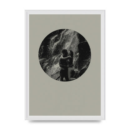 Halftone Kiss Five Printed Poster - A3 framed