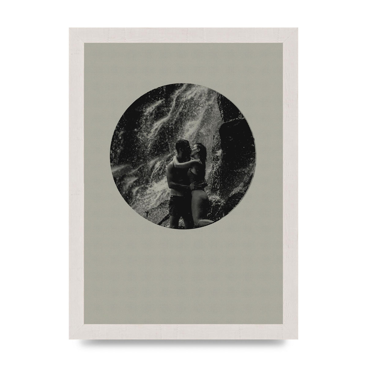 Halftone Kiss Five Printed Poster - A4 framed