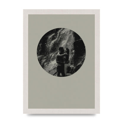 Halftone Kiss Five Printed Poster - A4 framed