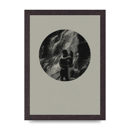 Halftone Kiss Five Printed Poster - A4 framed