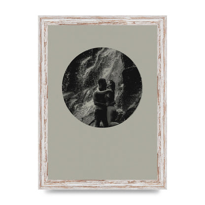 Halftone Kiss Five Printed Poster - A4 framed