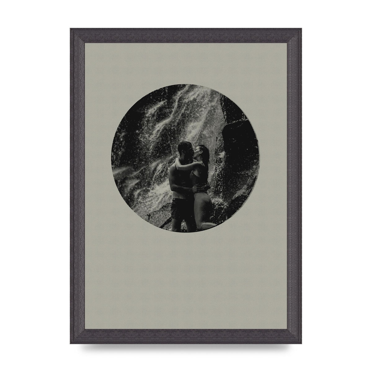 Halftone Kiss Five Printed Poster - A4 framed