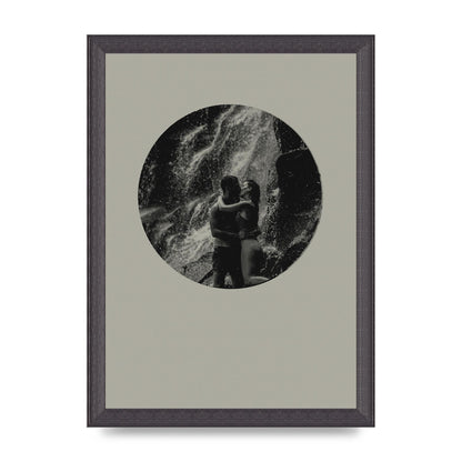 Halftone Kiss Five Printed Poster - A4 framed