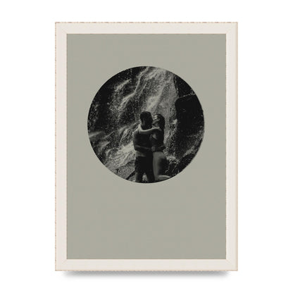 Halftone Kiss Five Printed Poster - A4 framed