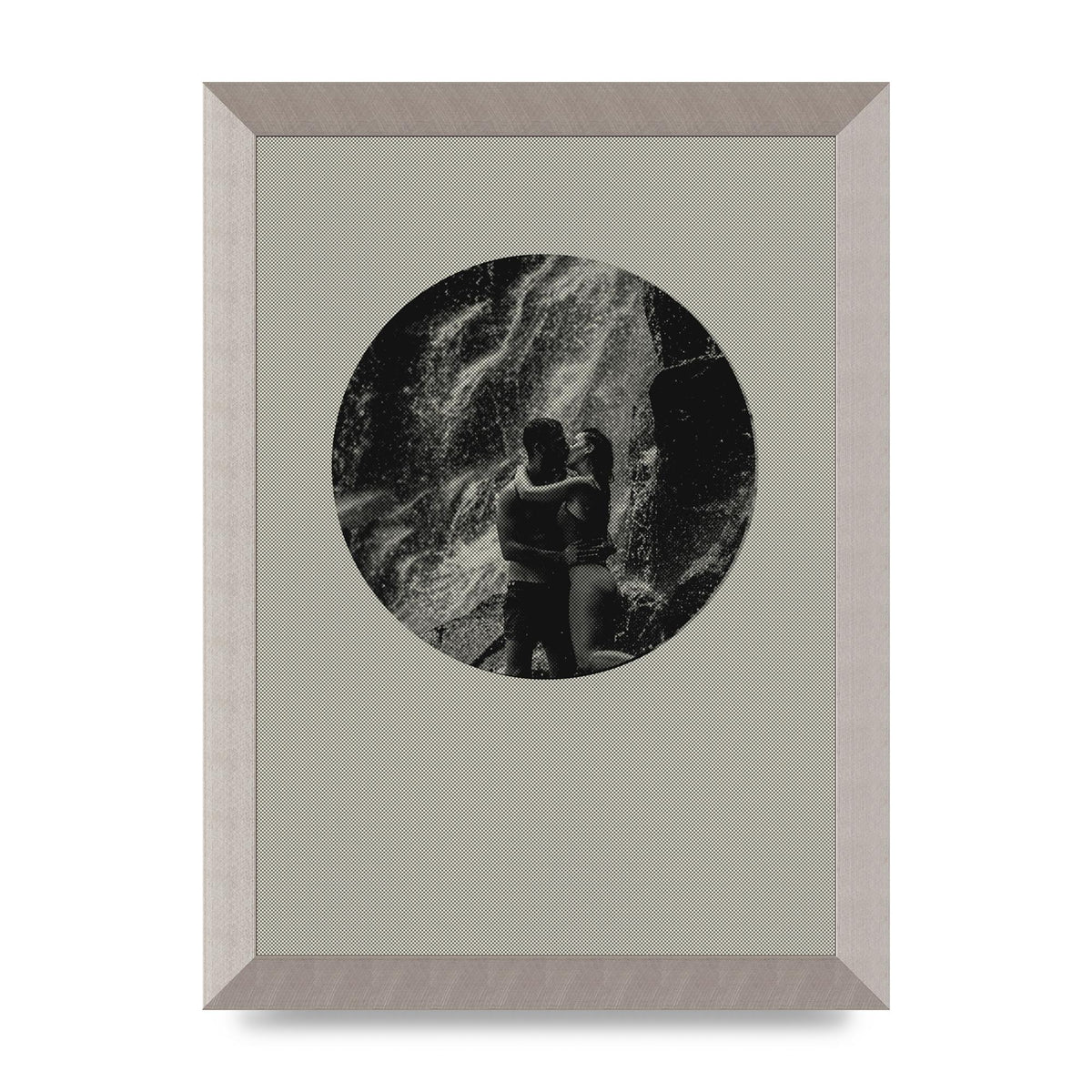 Halftone Kiss Five Printed Poster - A4 framed