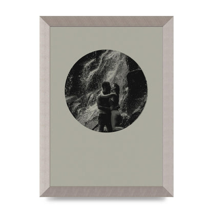 Halftone Kiss Five Printed Poster - A4 framed