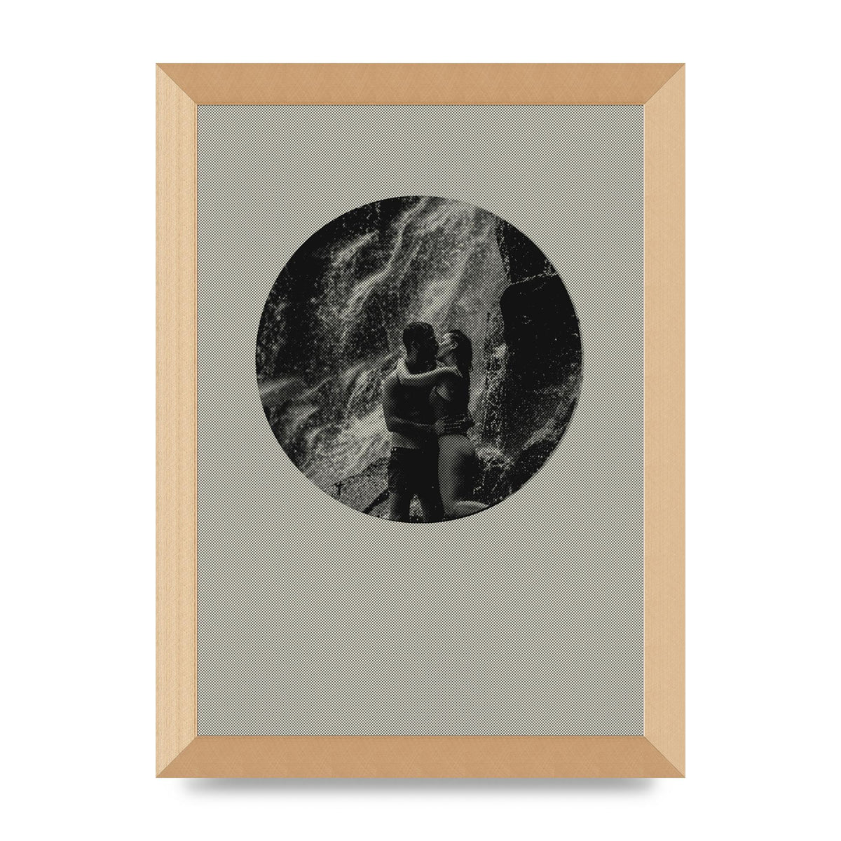 Halftone Kiss Five Printed Poster - A4 framed