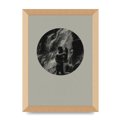 Halftone Kiss Five Printed Poster - A4 framed