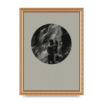 Halftone Kiss Five Printed Poster - A4 framed