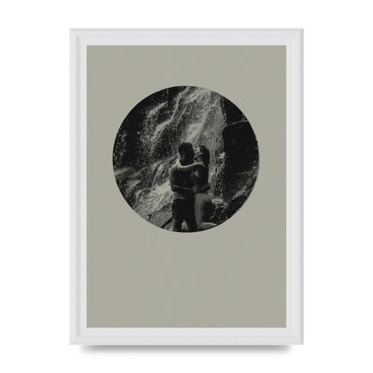 Halftone Kiss Five Printed Poster - A4 framed