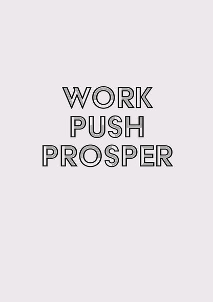 Work Push Prosper Motivational" Wall Art - detail