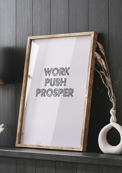 Work Push Prosper Motivational" Wall Art - living room 3