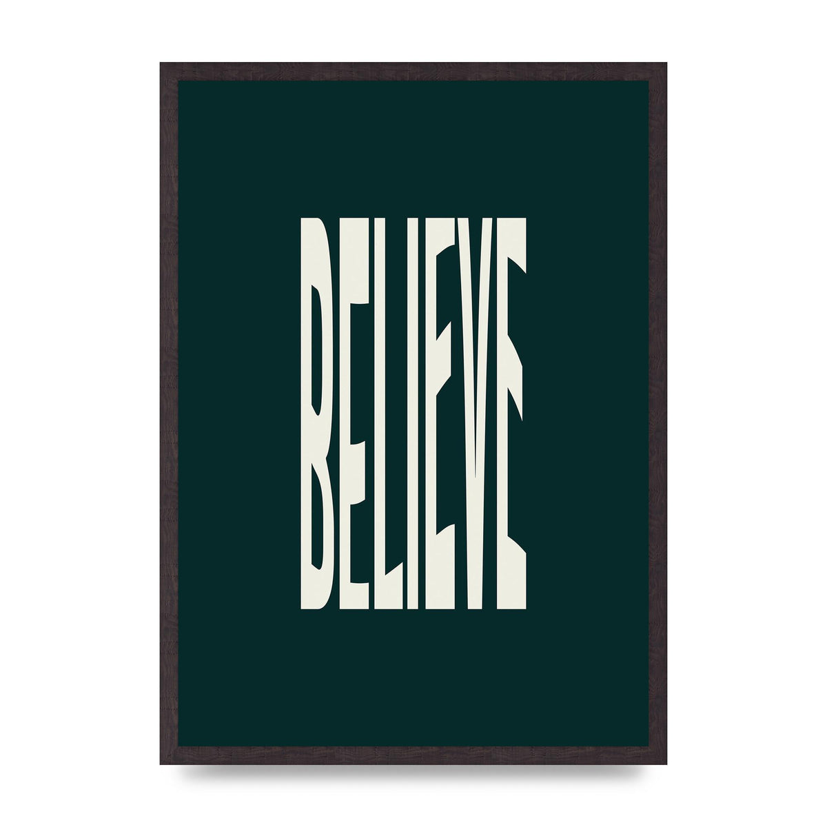Believe Wavy Motivational Printed Poster - A2 framed