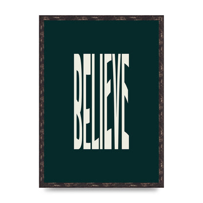 Believe Wavy Motivational Printed Poster - A2 framed