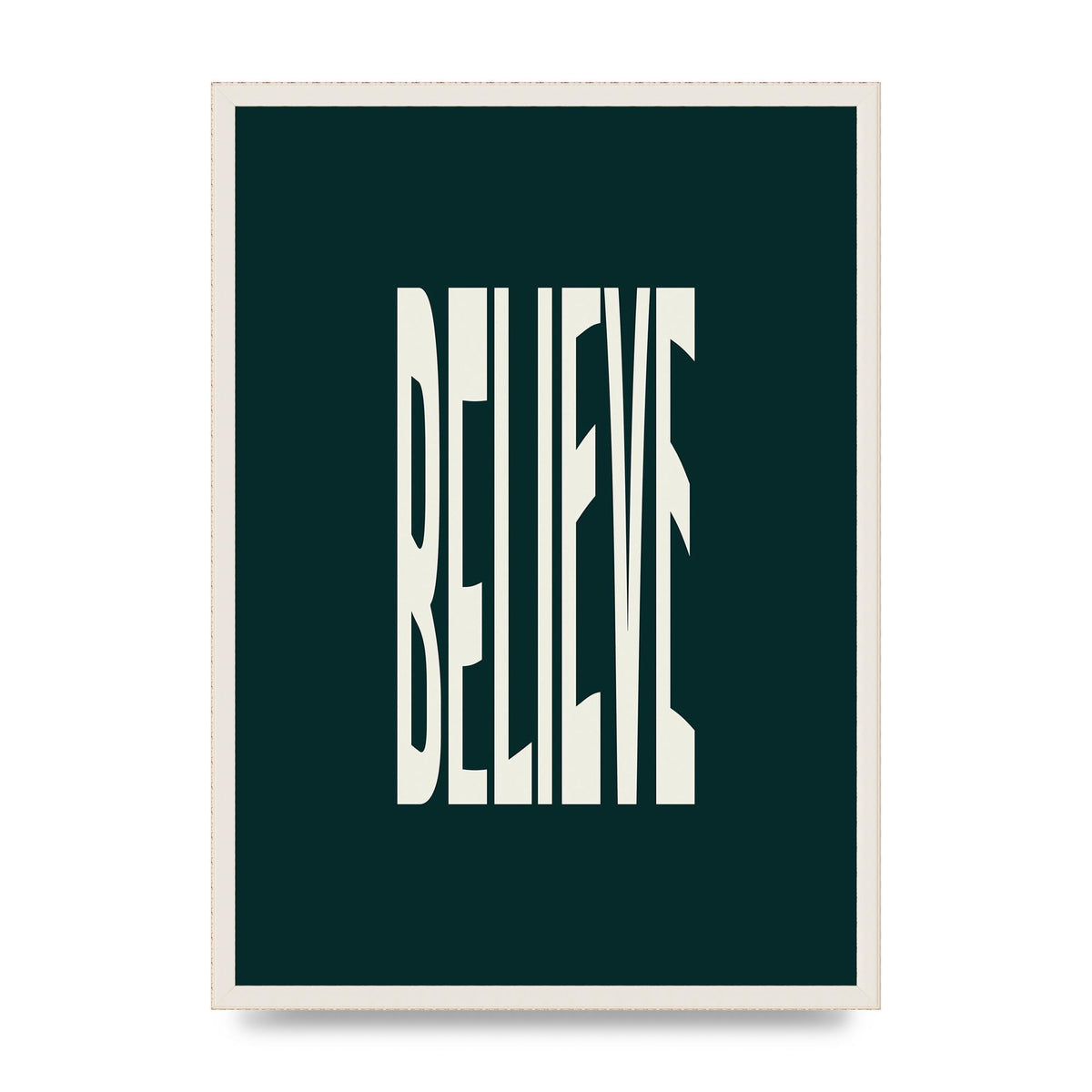 Believe Wavy Motivational Printed Poster - A2 framed
