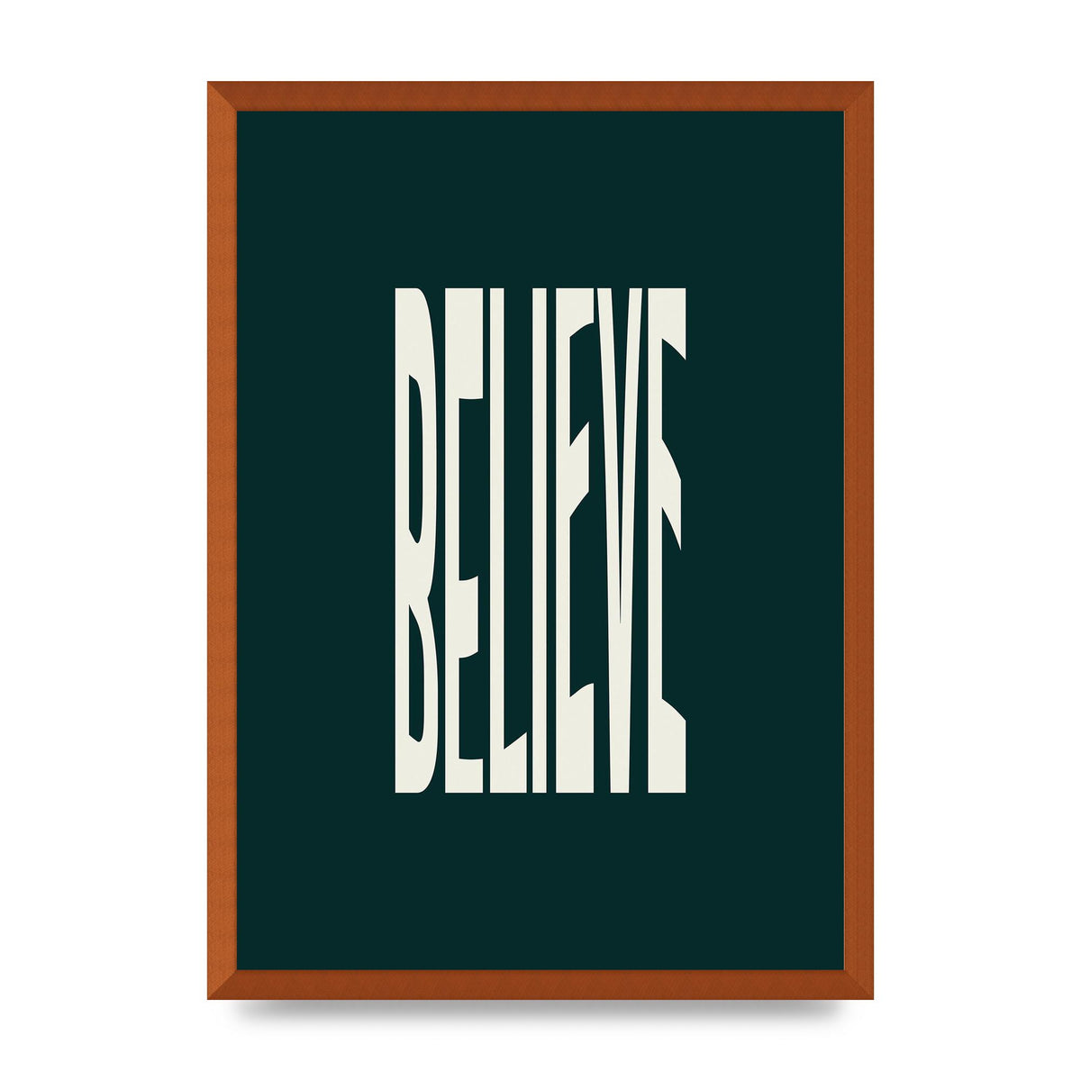 Believe Wavy Motivational Printed Poster - A2 framed