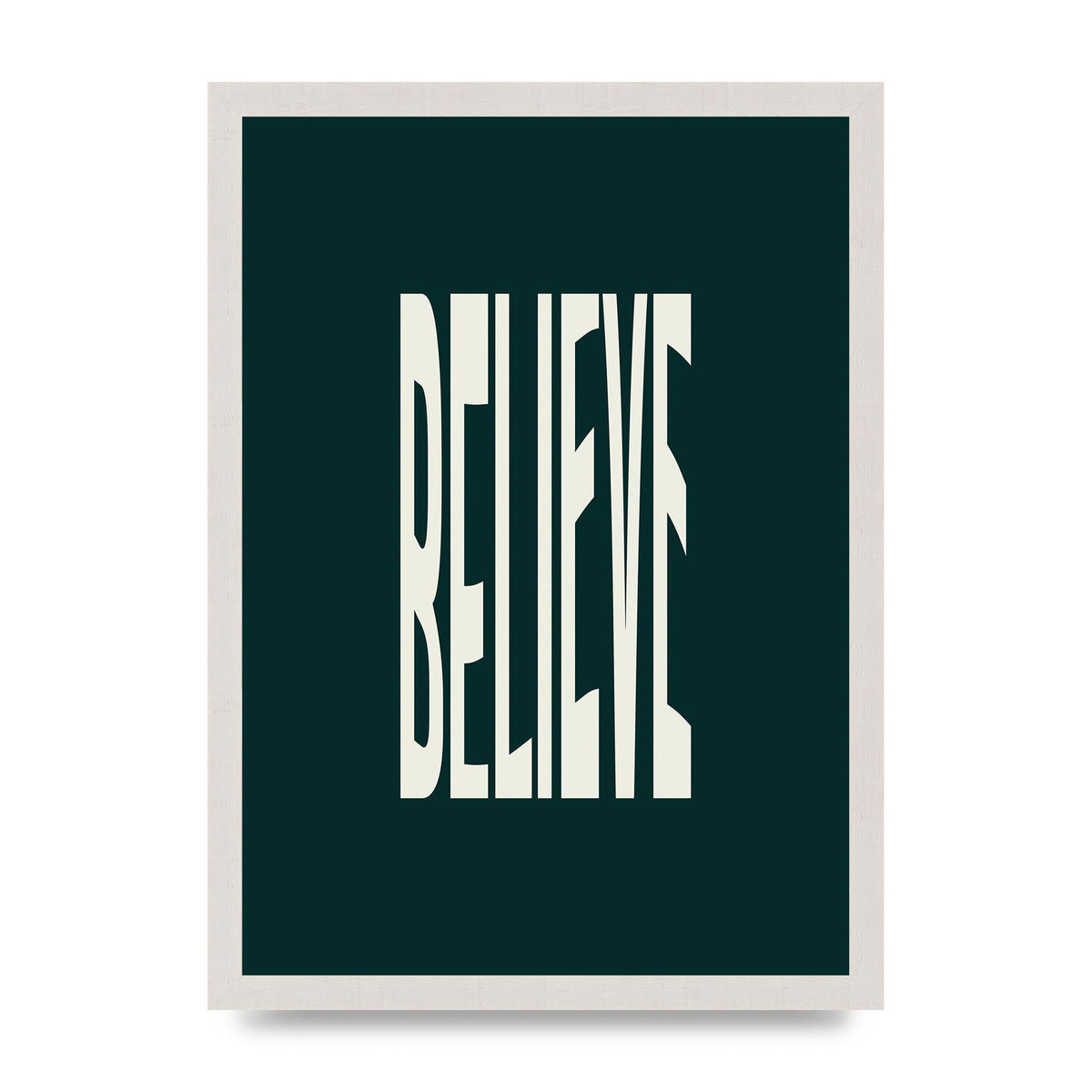 Believe Wavy Motivational Printed Poster - A3 framed